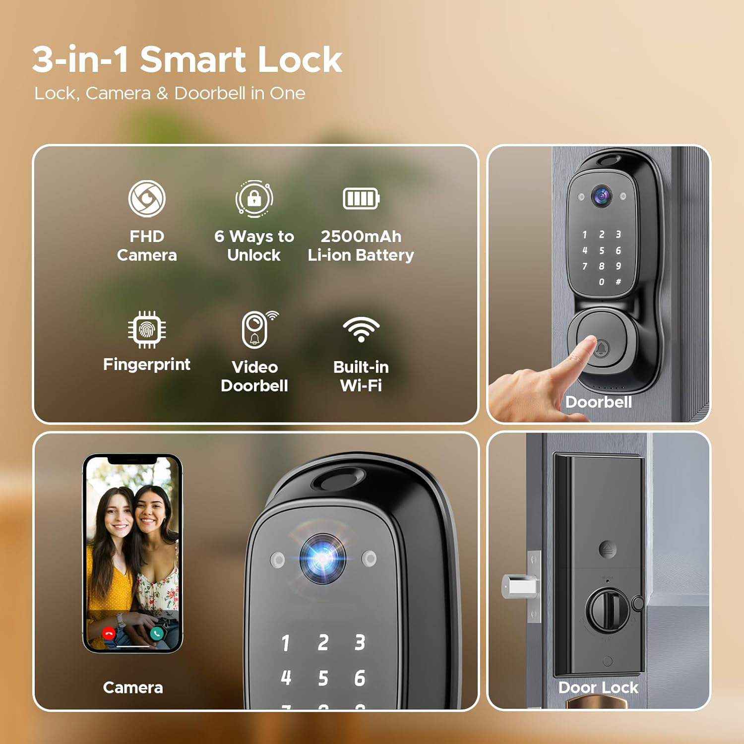 Tuya Wifi Smart Door Lock ‎Cam - Electronics & Gadgets Starting With C 评论和价格
