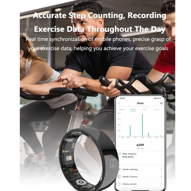 HY Digital Ceramic Ultra Thin  - Smart Ring Health 评论和价格