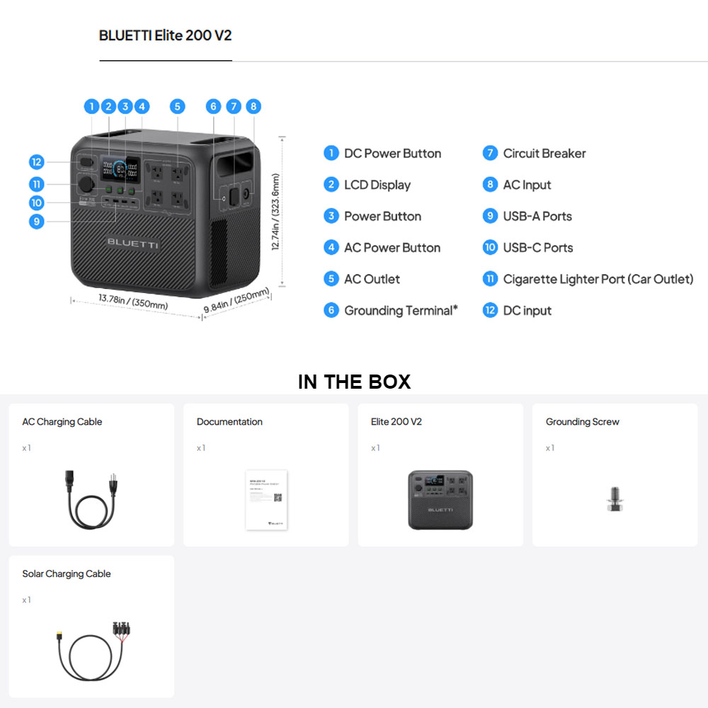 【Renew】BLUETTI Elite 200 V2 Po - Solar Powered Charger 评论和价格